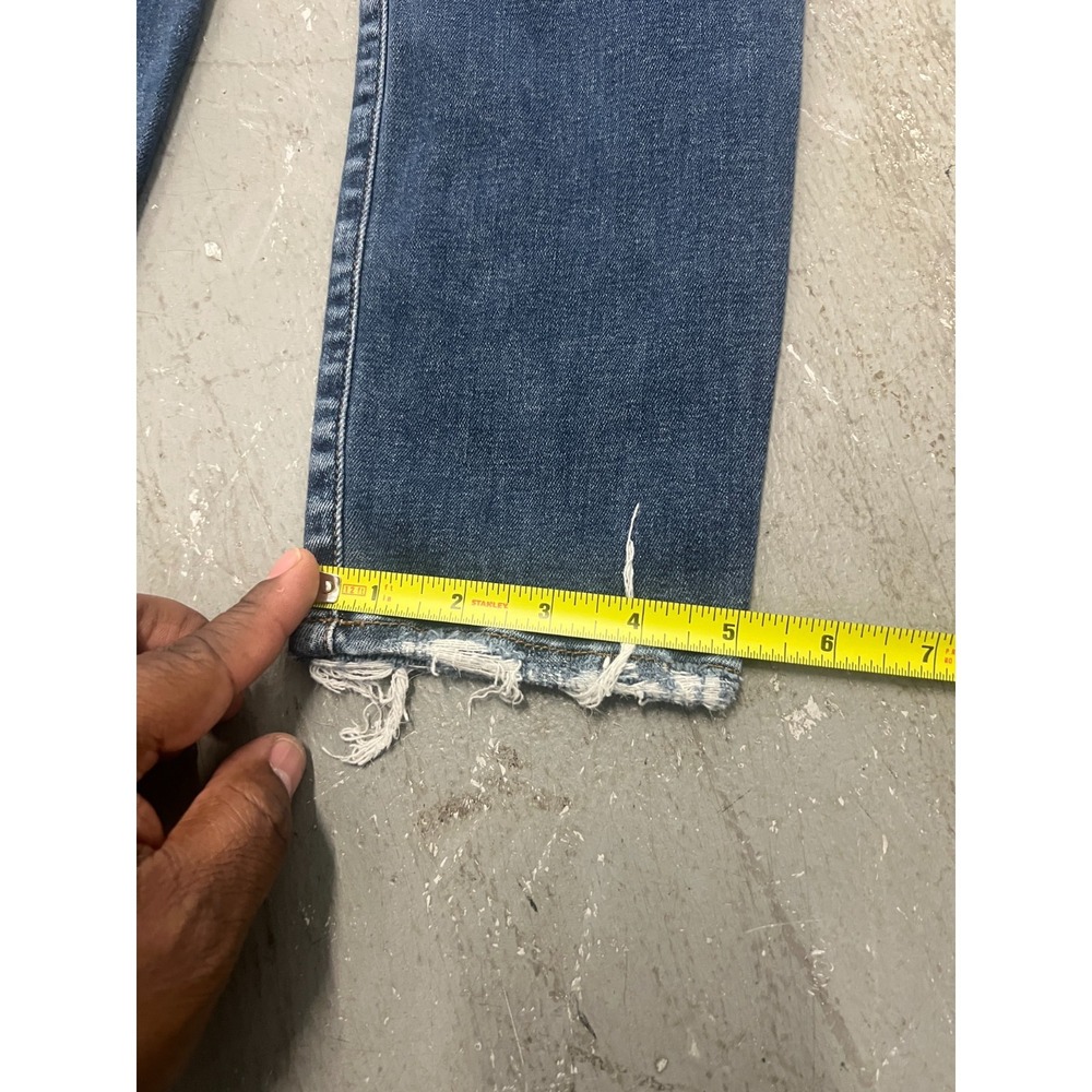 Flying Monkey Jeans Womens 28 Blue Denim Medium Wash Straight Leg Zip Fly Retro - Picture 8 of 8